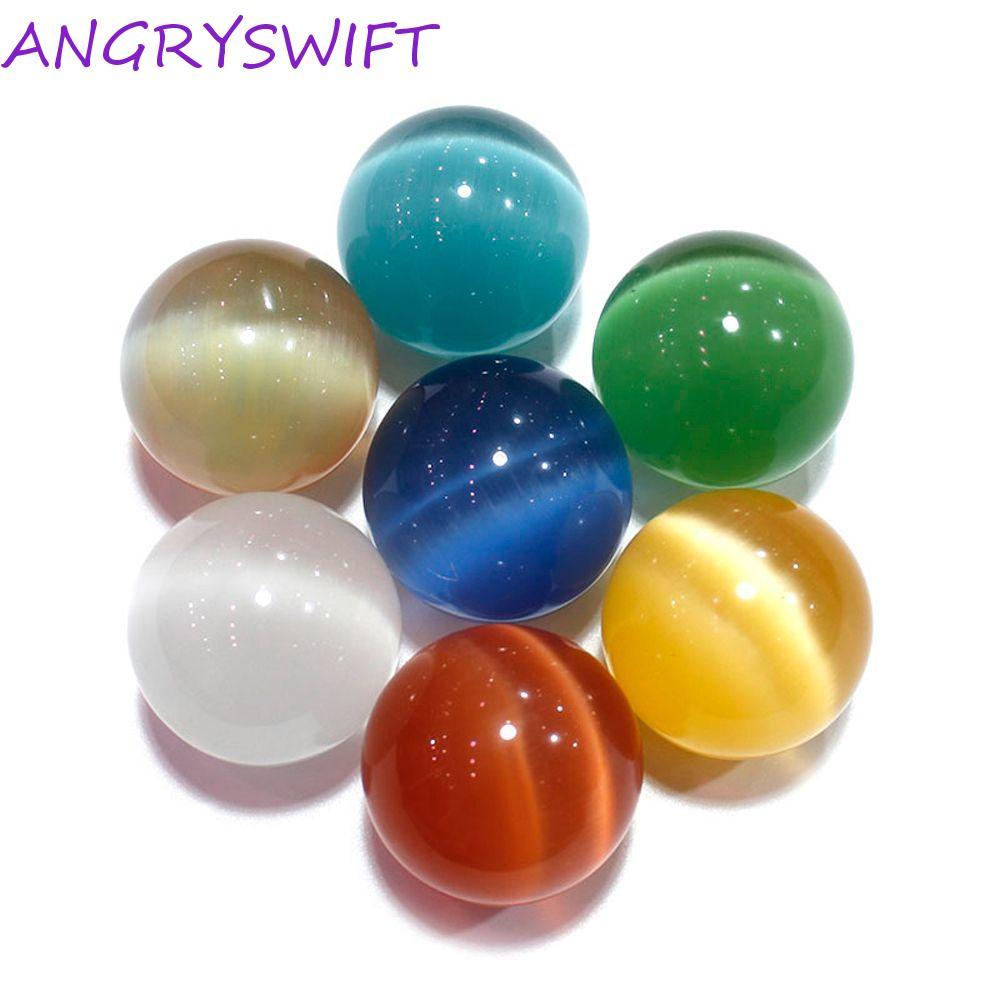 ANGRYSWIFT สีสัน Cat Eye Sphere ธรรมชาติแฟชั่นคริสตัล Sphere Healing เครื่องประดับคริสตัลรอบ Ball แก