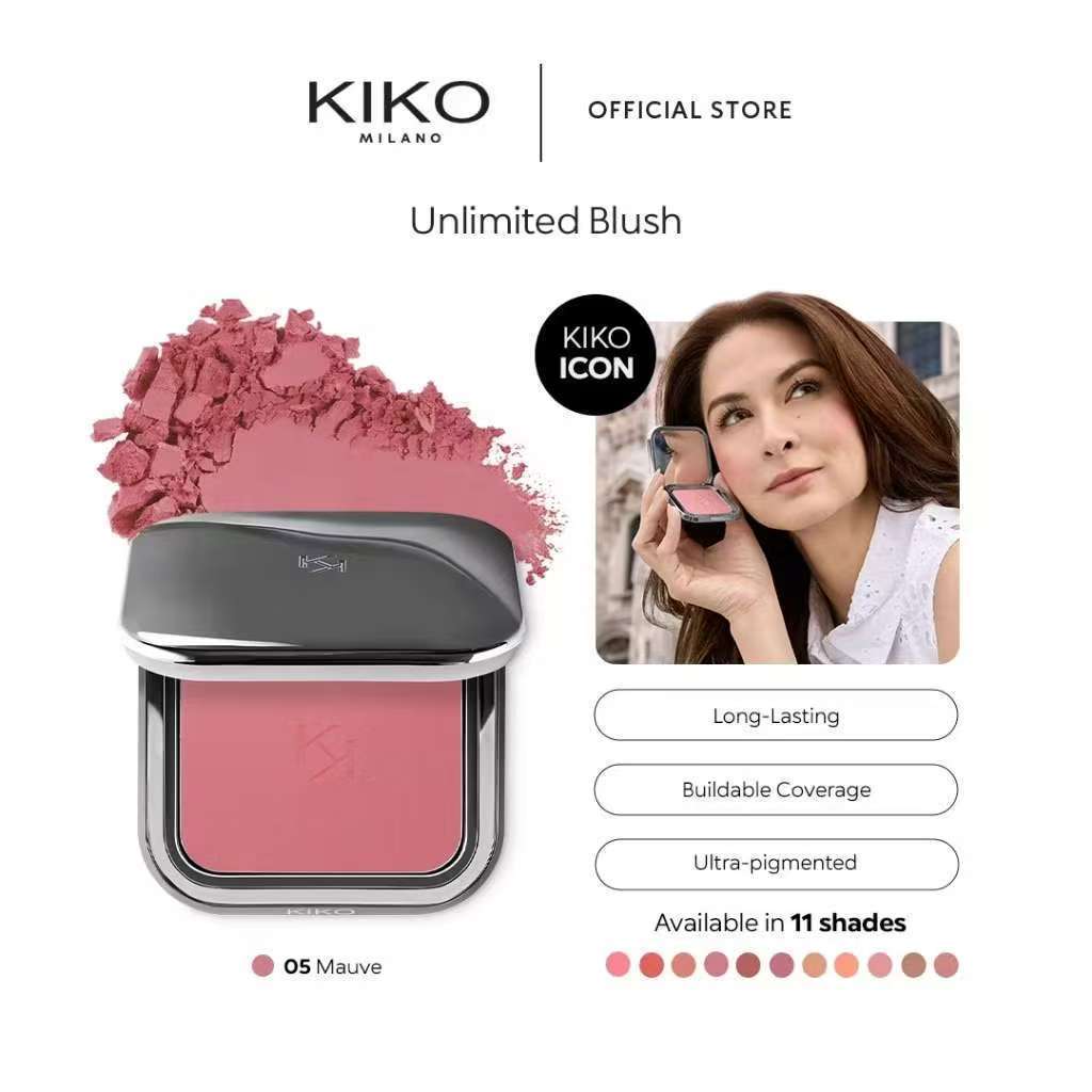 Kiko ไม่จํากัด Monochrome powder blusher 6g pearlescent matte