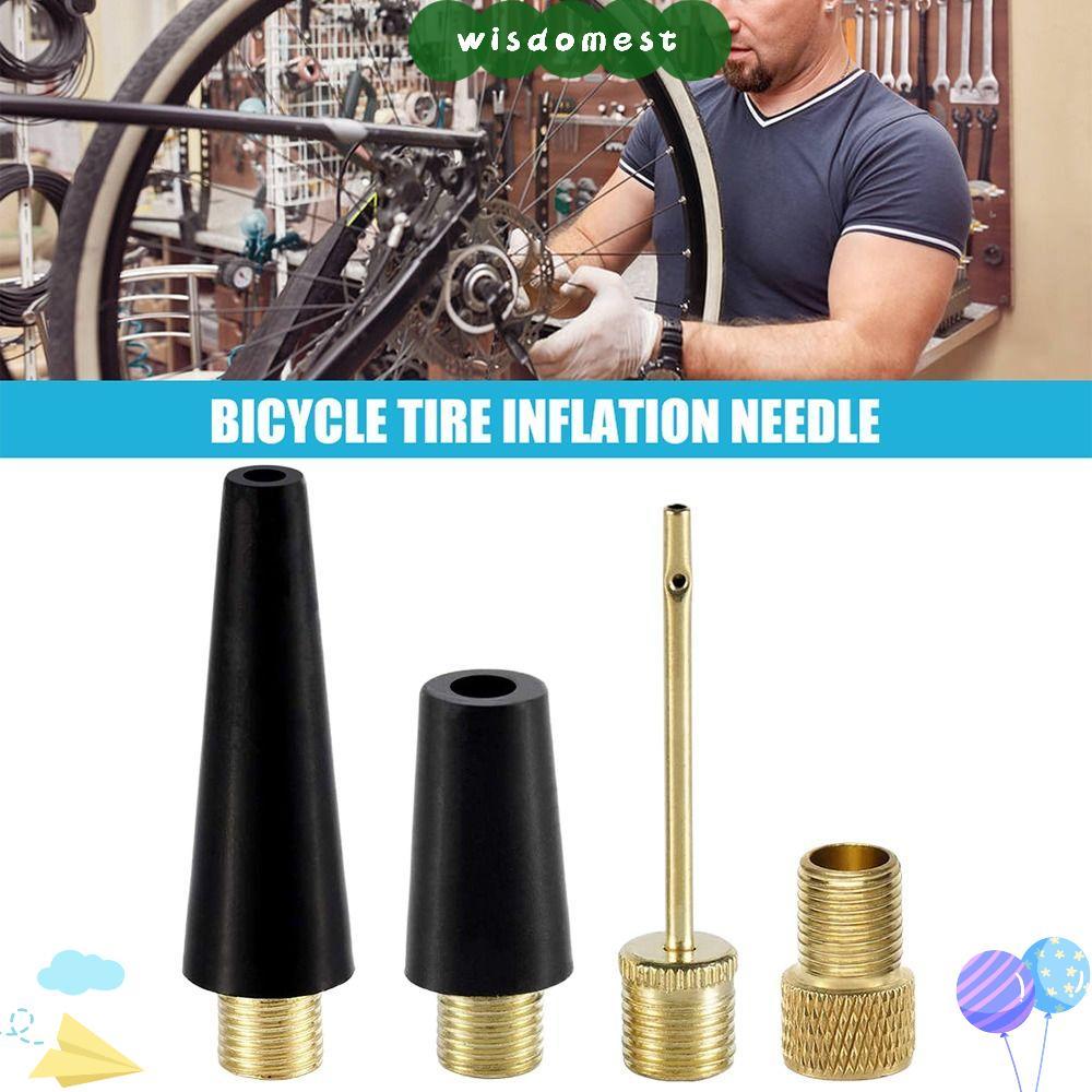 WISDOMEST 3/4 ชิ้น/เซ็ต Schrader อะแดปเตอร์วาล์ว, แบบพกพา Inflation Kit หัวฉีดบอล, Professional ทองแดง Inflatable ปั๊มวาล์ว Connector จักรยาน/ลูก