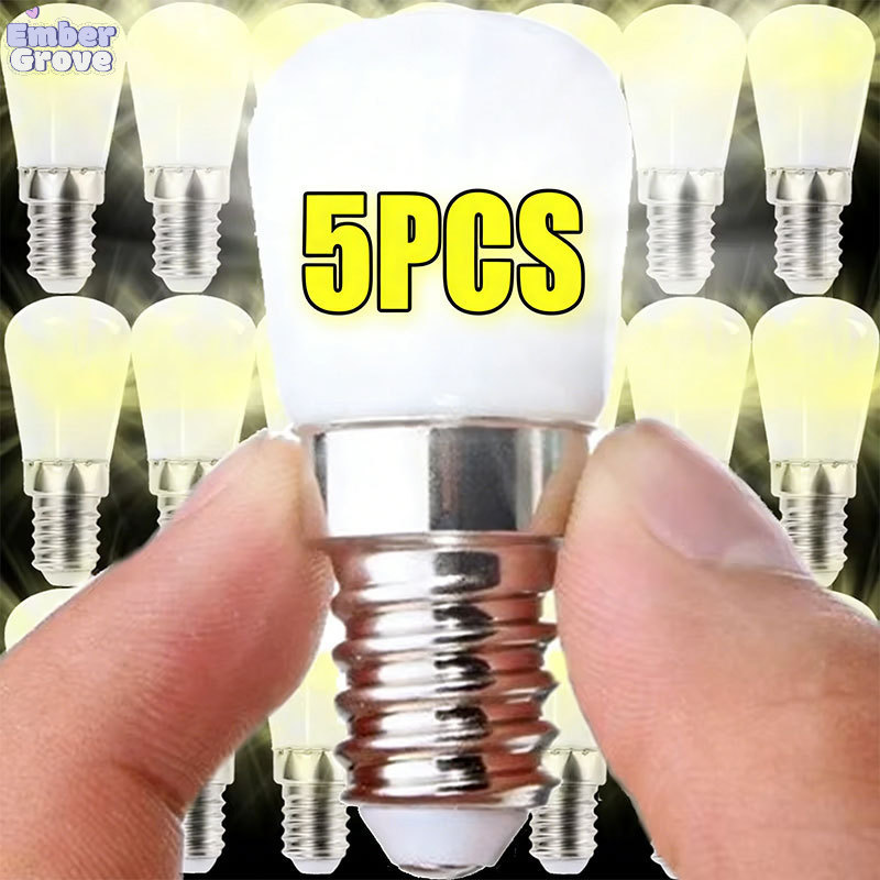 E12 หลอดไฟ LED สำหรับตู้เย็น / หลอดไฟเกลียวขนาดเล็ก เปลี่ยนได้ แสงสีขาวนวล / โคมไฟตู้โชว์ 1/3/5 ชิ้น