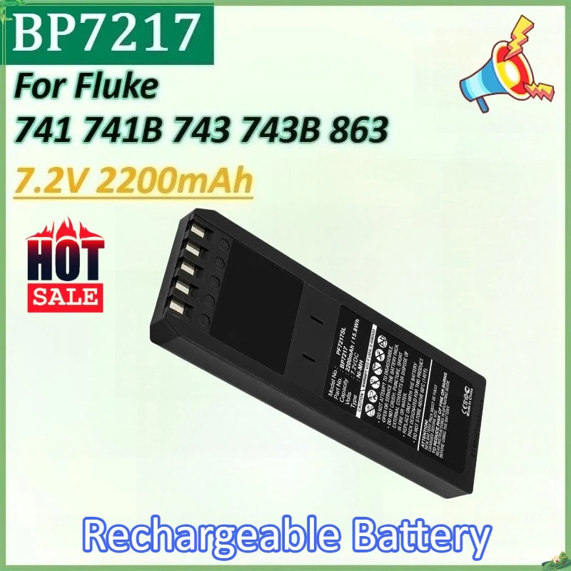PF7217SL 7.2V 2200mAh แบตเตอรี่สําหรับ Fluke 876B 563 865 741 741B 743 743B 876 DSP100 BP7217 DSP200