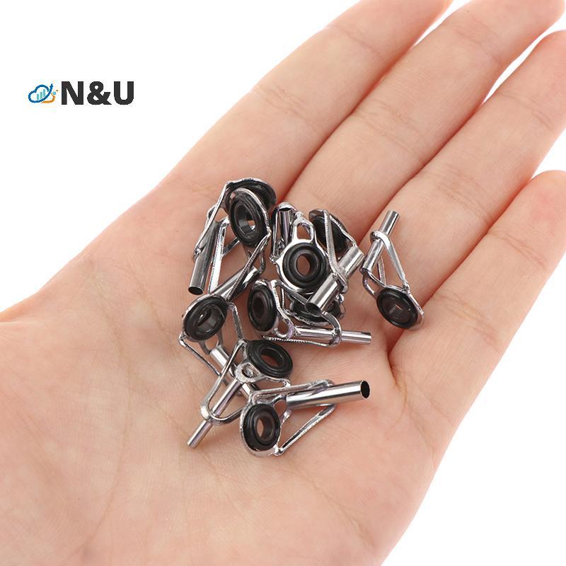 N&U 80 ชิ้น/กล่อง size1-10 # Fishing Rod Guide Tip Repair Kit ชุด DIY Eye แหวนตกปลา Rod Guide Fishin