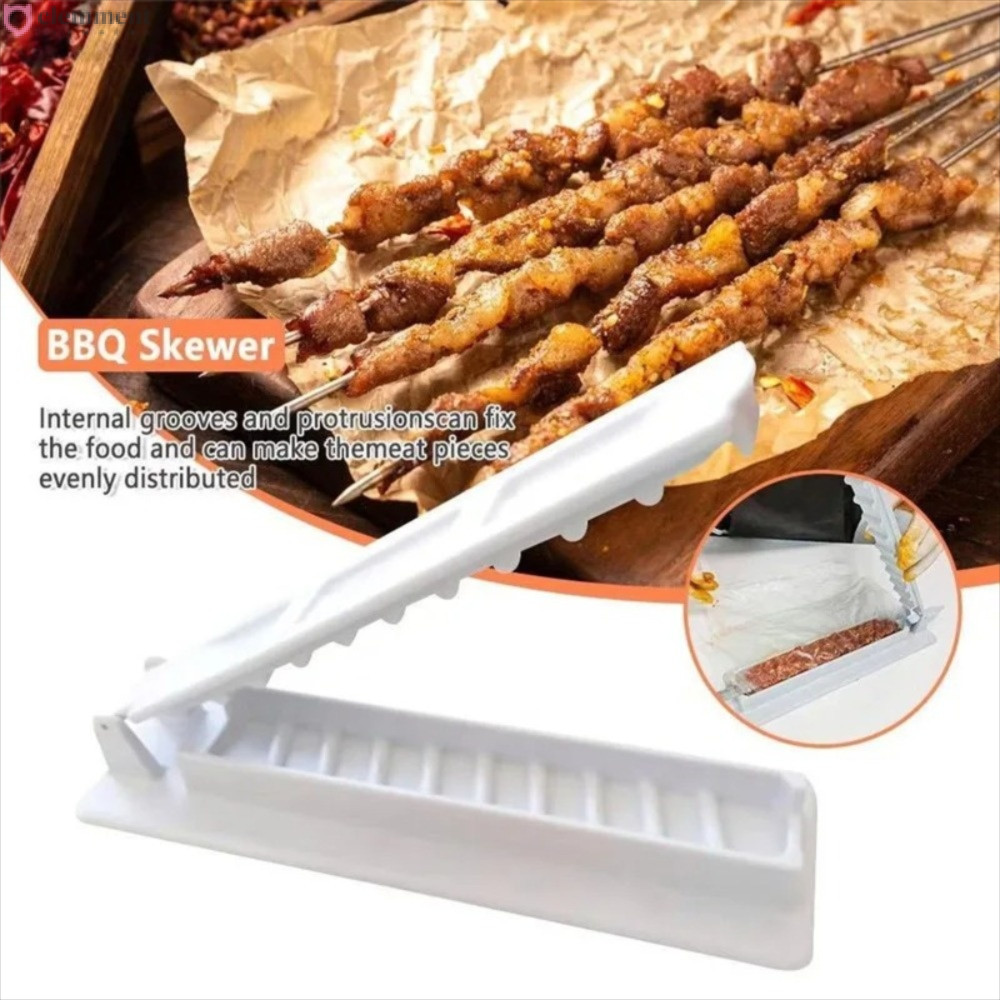 CLEMMENT Skewers Kebab Maker Grill, Kebab Press Bbq Meat Skewer| แบบพกพาพลาสติก Bbq Skewer Maker Keb