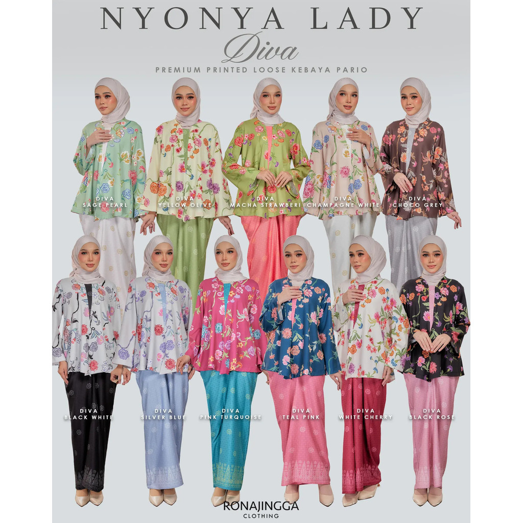 NYONYA LADY DIVA Premium Print Loose Kebaya