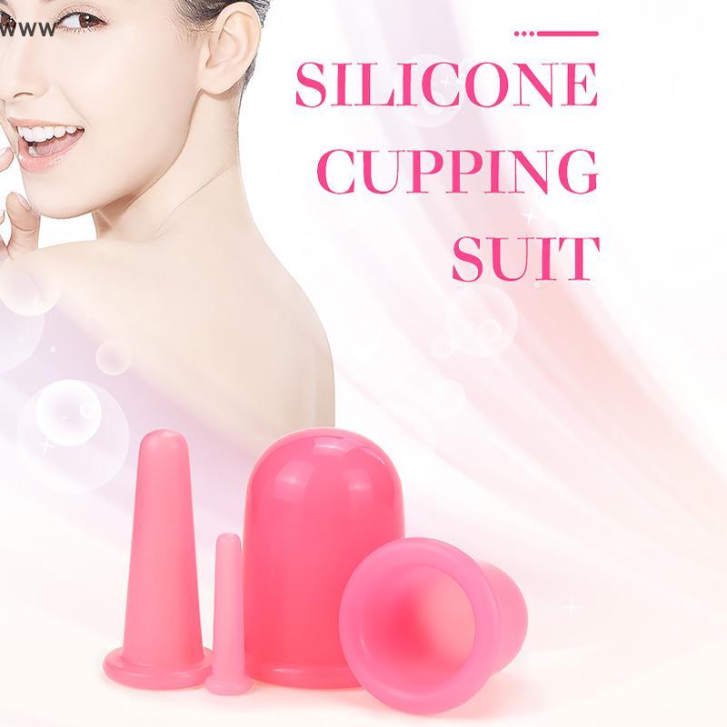 OOO ถ้วยดูดซิลิโคนสูญญากาศสำหรับนวดหน้าคอ4X ป้องกันเซลลูไลท์