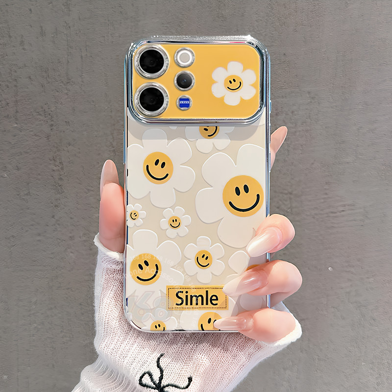 เคส Vivo V70 Case เคสลายน่ารัก หน้ายิ้ม ดอกไม้ กันกระแทก พร้อมสายคล้องโทรศัพท์ สร้อยข้อมือที่ถือโทรศัพท์ได้ เคสซิลิโคนเคลือบนุ่ม สำหรับผู้หญิงและนักเรียน