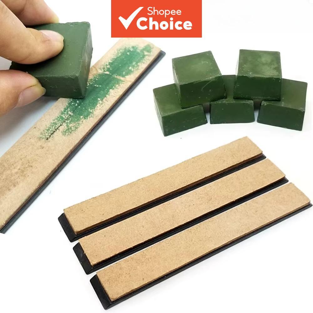 E3PCS สีเขียวขัดวางมีด Sharpening Compound Honing Strop บดเครื่องมือสําหรับใบมีด Finishing 3 ชิ้น