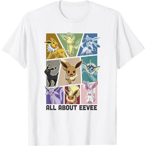 Pokémon Eevee Evolution เสื้อยืด Jolteon Flareon Umbreon Sylveon