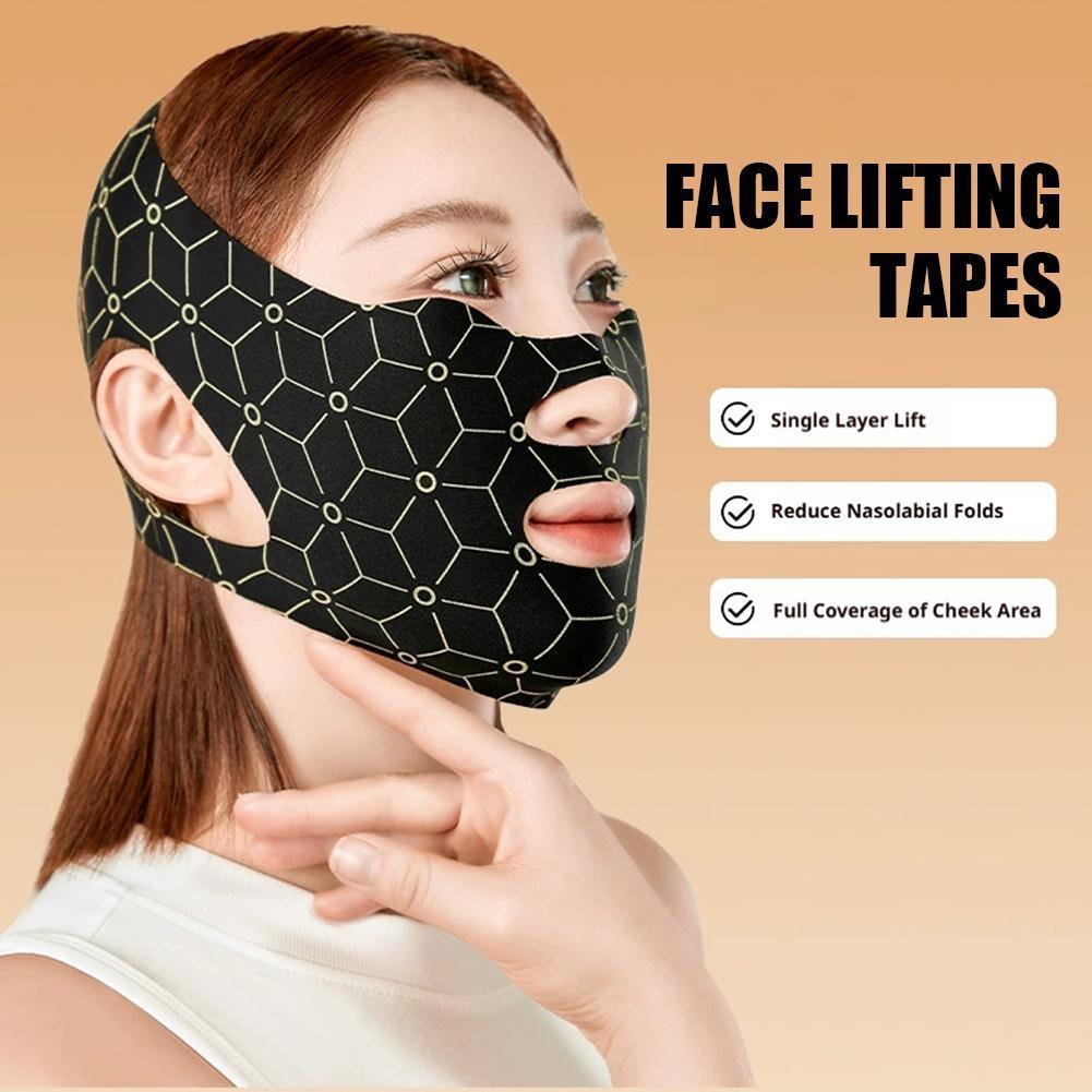 Anti-slip พลาสติกผ้าพันแผล V-shape ยกและหน้ากาก Facial Chin Mask Lifting Firming Double E8o3