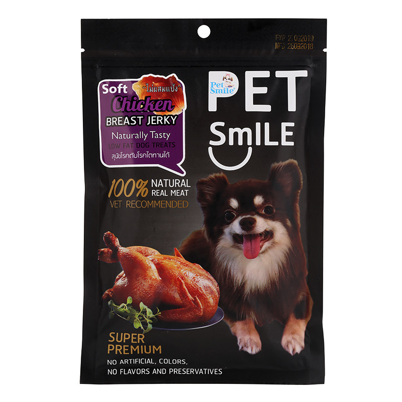 เพ็ทสไมล์ไก่อบนิ่ม 50กรัม Pet Smile Roast Soft Chicken Breast 50g. [หมายเลขบาร์โค้ด 8857123749291 ]