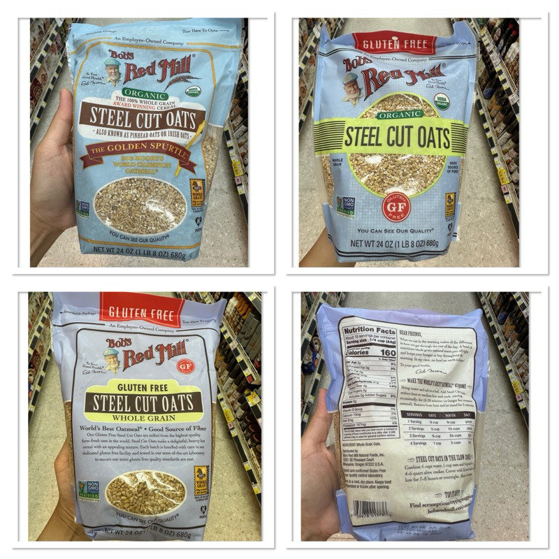 Gluten Free Steel Cut Oats Whole Grain ( Bob’s Red Mill ) 680 G. ข้าวโอ๊ต 100% กลูเต็น ฟรี ตราบ๊อบส เรด มิลล์ / Organic