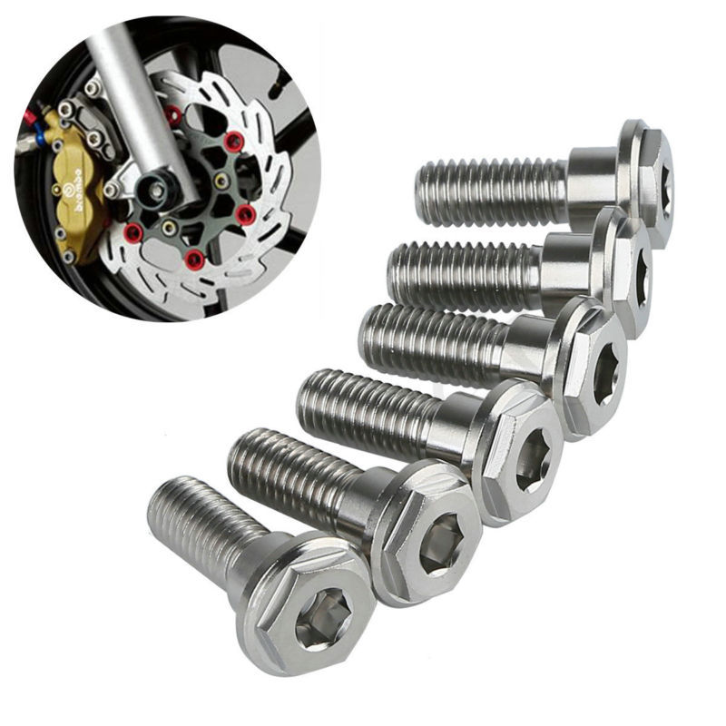 TC Motorcycle 6x Titanium Brake Disc Retaining Bolt Kit M8 X 24mm For Honda NSF100 R6 2006