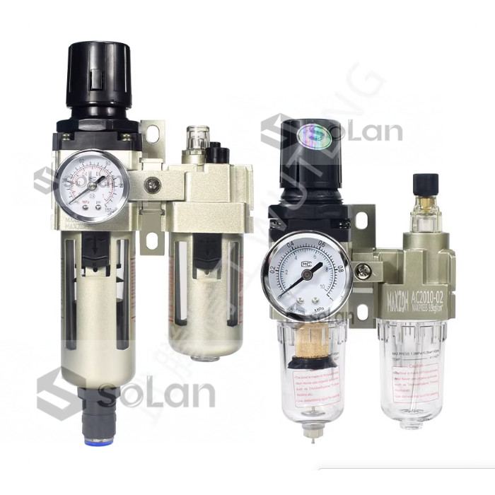 นิวเมติก Duo Piece AC2010-02 AC3010-03-02 AC4010-04-06 AC5010-06-10 Air Source น้ํามันแยกน้ํากรอง