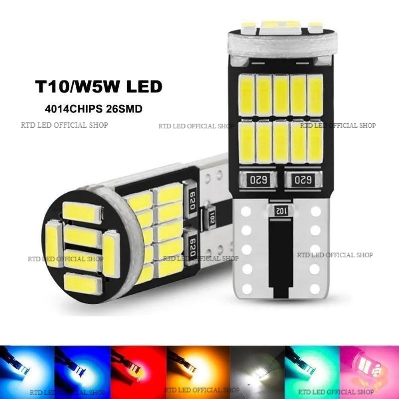 T10 ไฟ LED T10 ไฟ LED Dusk T10 ไฟเมือง 26 SMD W5W Super Brigt 2 ชิ้น