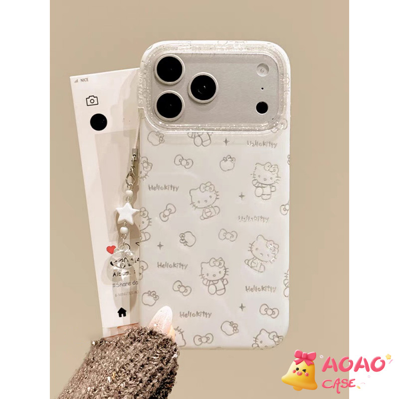 เคสโทรศัพท์ผงเรืองแสงหนา ดวงดาวก ลายคิตตี้ น่ารัก สำหรับ iPhone 13 15 Pro Max 7 8 Plus X/Xr/Xs/Xs Max 16 12 Pro 11 14