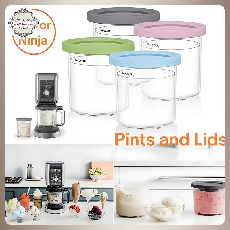 GG ไอศกรีม Pints ถ้วยภาชนะไอศกรีมพร้อมฝาปิดสําหรับ Creami Pints สําหรับ Nc301 Nc300 Nc299amz เครื่อง