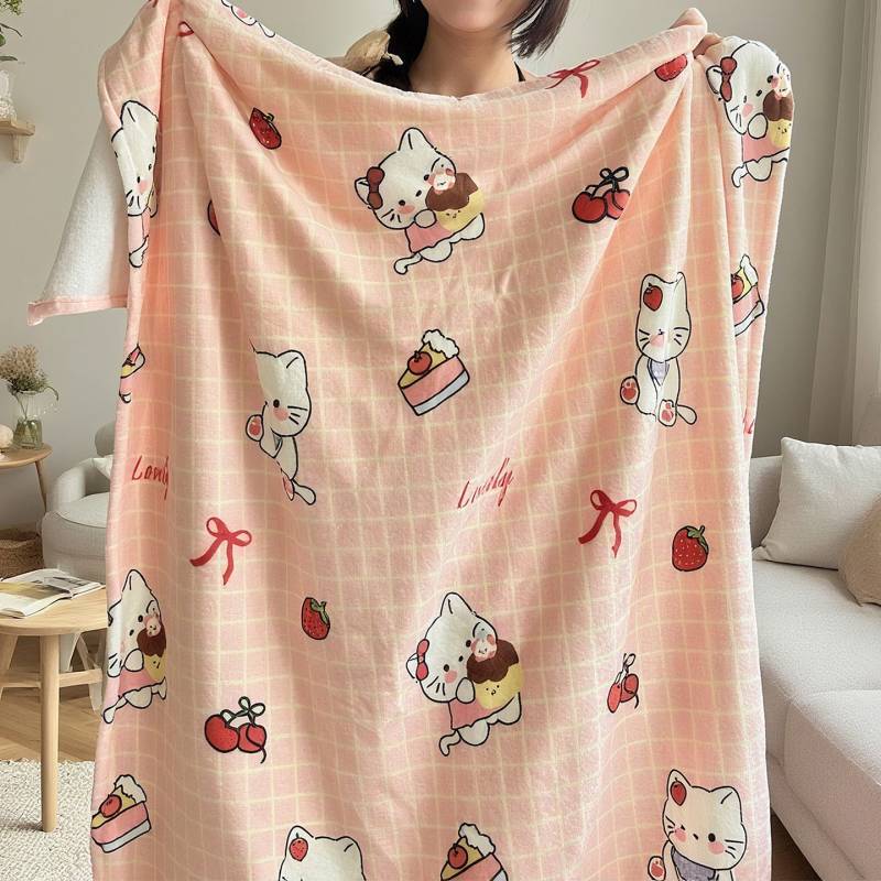 Cute Milk Velvet Blanket Office Shawl Nap Blanket Single Lunch Break Sofa Cover Blanket Air Conditio