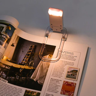 โคมไฟอ่านหนังสือ LED ป้องกันแสงสะท้อน แบบพับพกพา พร้อมคลิป USB ชาร์จไฟ