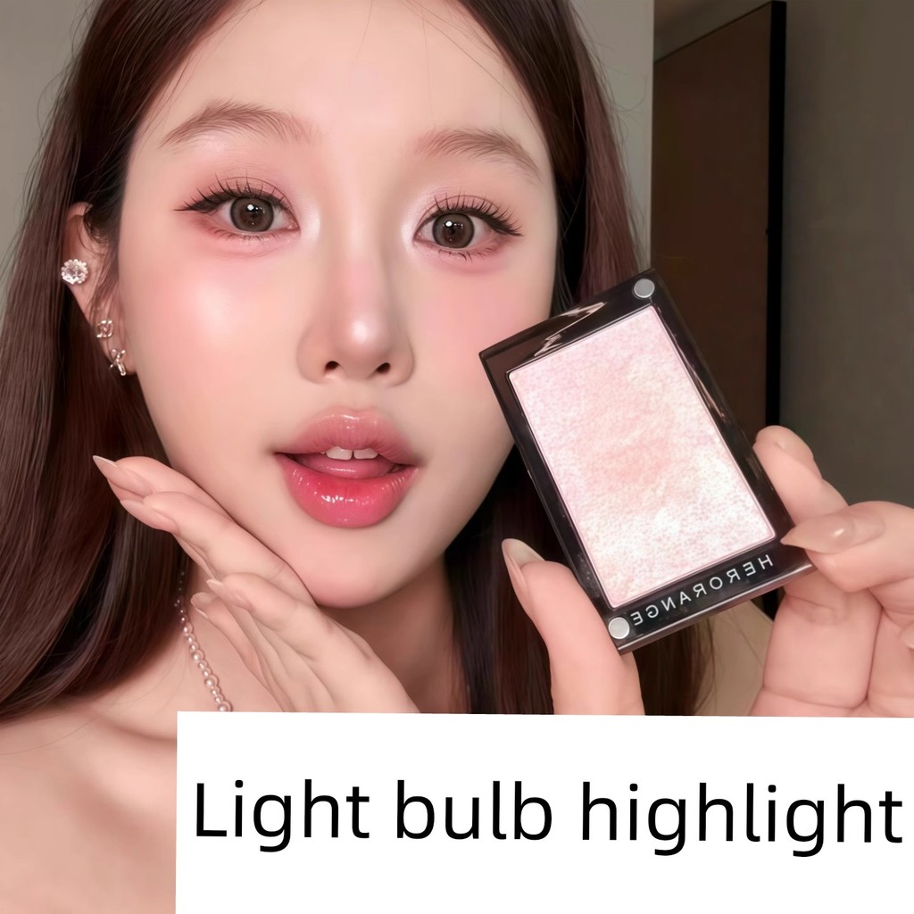 ไฮไลท์ คอนทัวร์ Great Cheap Korean Female High Gloss Skin!ซาตินกลิตเตอร์หน้ากระจ่างใสกระพริบขิงตาเพช