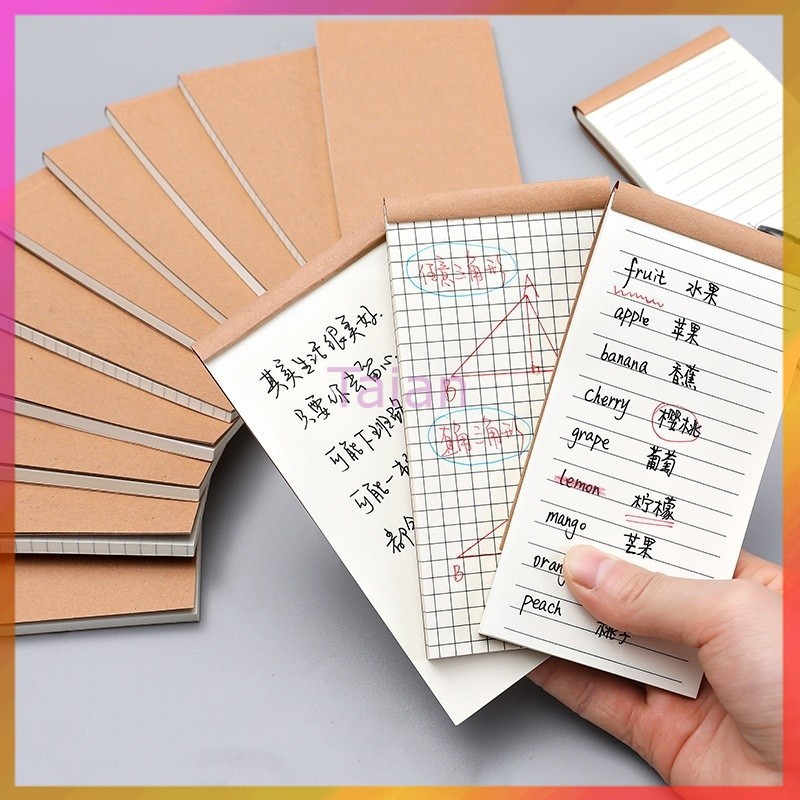 Taian สมุดบันทึกแบบมินิมอล สมุดโน้ตแบบฉีกได้ สมุดบันทึกแบบตาราง สมุดโน๊ตพกพา สมุดโน๊ตนักเรียน สมุดวางแผนเวลา