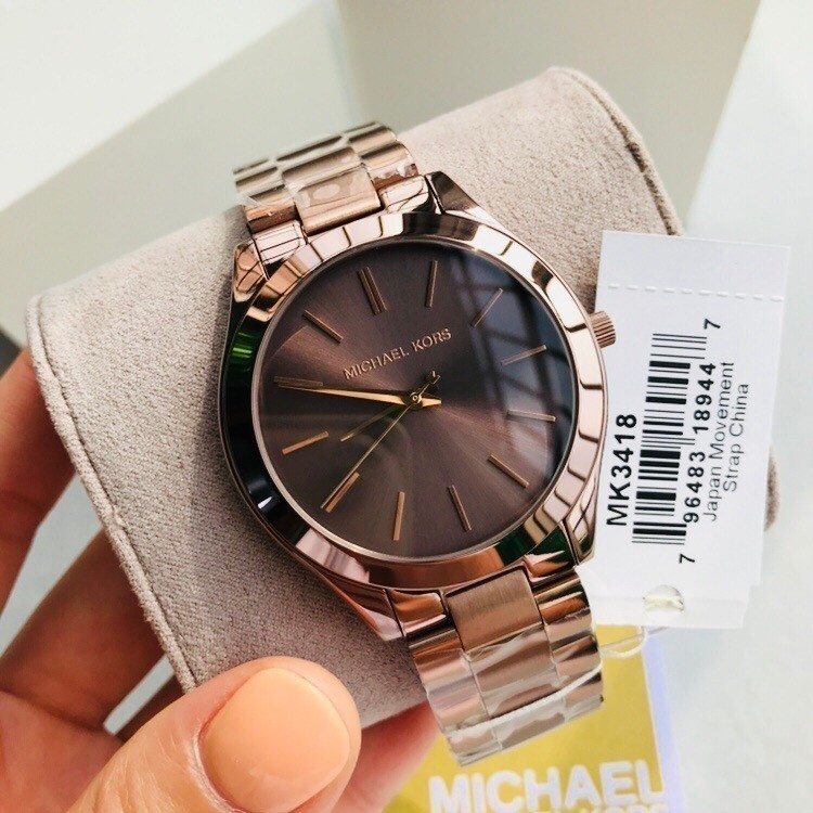 READY STOCK Women's Slim Runway Brown Watch  MK3418 แท้ MK3181 MK3178 39mm