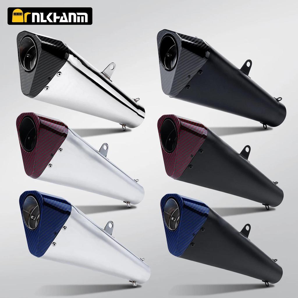 Brock สากล 60 มม. ท่อไอเสียรถจักรยานยนต์หนี Moto ท่อไอเสียสแตนเลสคาร์บอนพร้อม DB Killer สำหรับ S1000