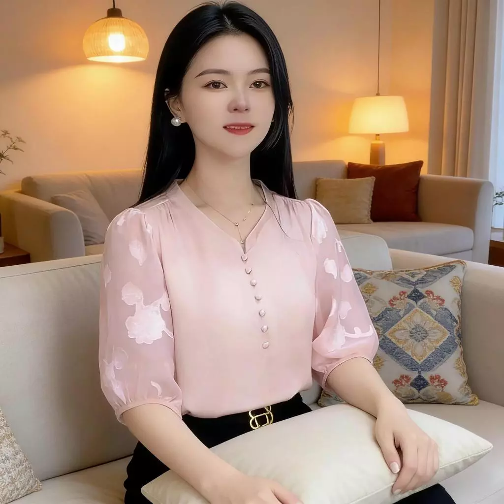 เสื้อเชิ้ตผู้หญิง สไตล์แฟชั่นสำหรับการเดินทางในเมืองและฤดูร้อน เวอร์ชั่นเกาหลี