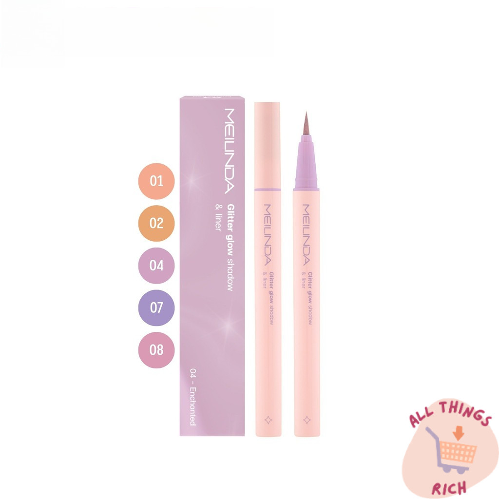 ( EXP: 07/2026 ) MEILINDA Glitter Glow Shadow & Liner เมลินดา อายไลเนอร์ กันน้ำ 1 แท่ง ขนาด 0.8 ml