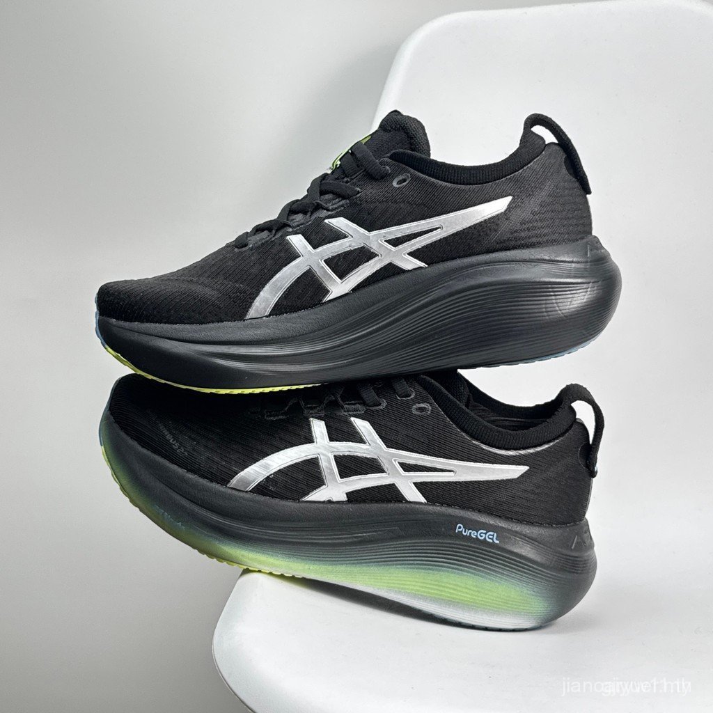 ASICS ASICS สไตล์ใหม่ GEL-NIMBUS 27 LUXE ผู้ชายผู้หญิงกันกระแทกรองเท้าวิ่ง Shock Absorption Rebound 