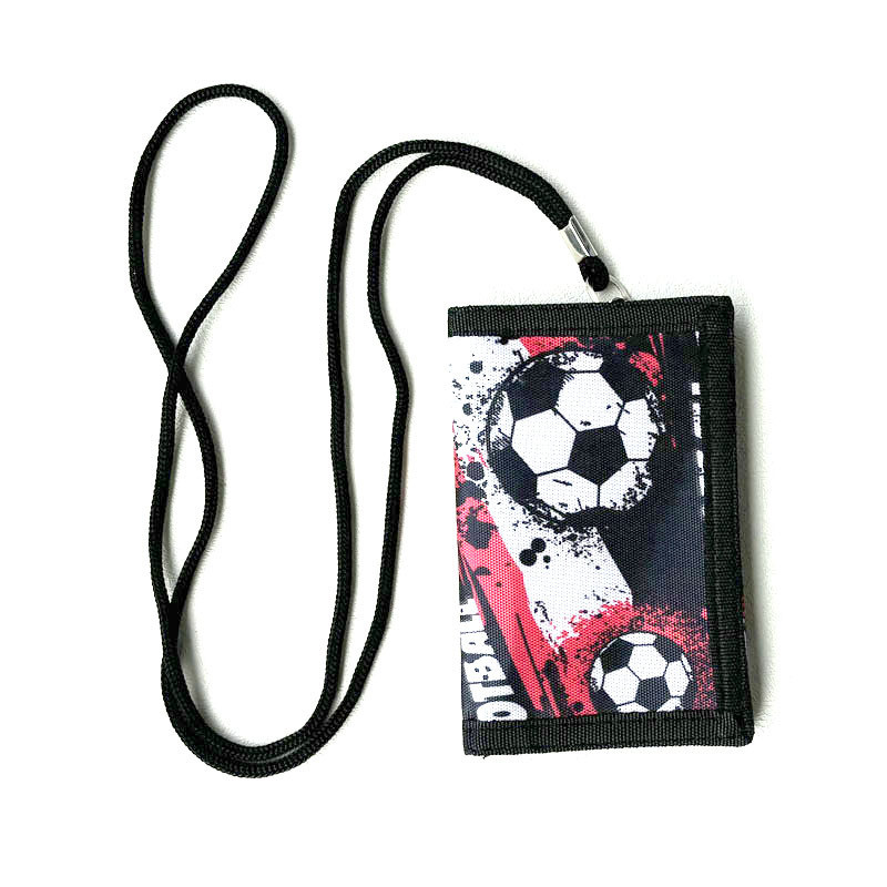 Long-Term Youth Football Printing Three-Folding Boy Wallet with Lanyard Folding Mens Wallet 2026.3.13