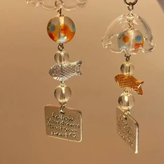 Phone Chain พวงกุญแจห้อยโทรศัพท์🍀ins น่ารัก🩷แอปเปิล ใบโคลเวอร์สี่แฉก ลายการ์ตูนหมี อะคริลิค COD