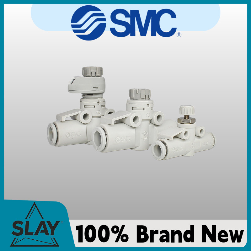 SMC วาล์วหมุนเวียนความเร็วนิวเมติก AS1002F-04A ท่อ Trachea ตรงวาล์วปีกผีเสื้อ AS2002F 3002-06-08 400