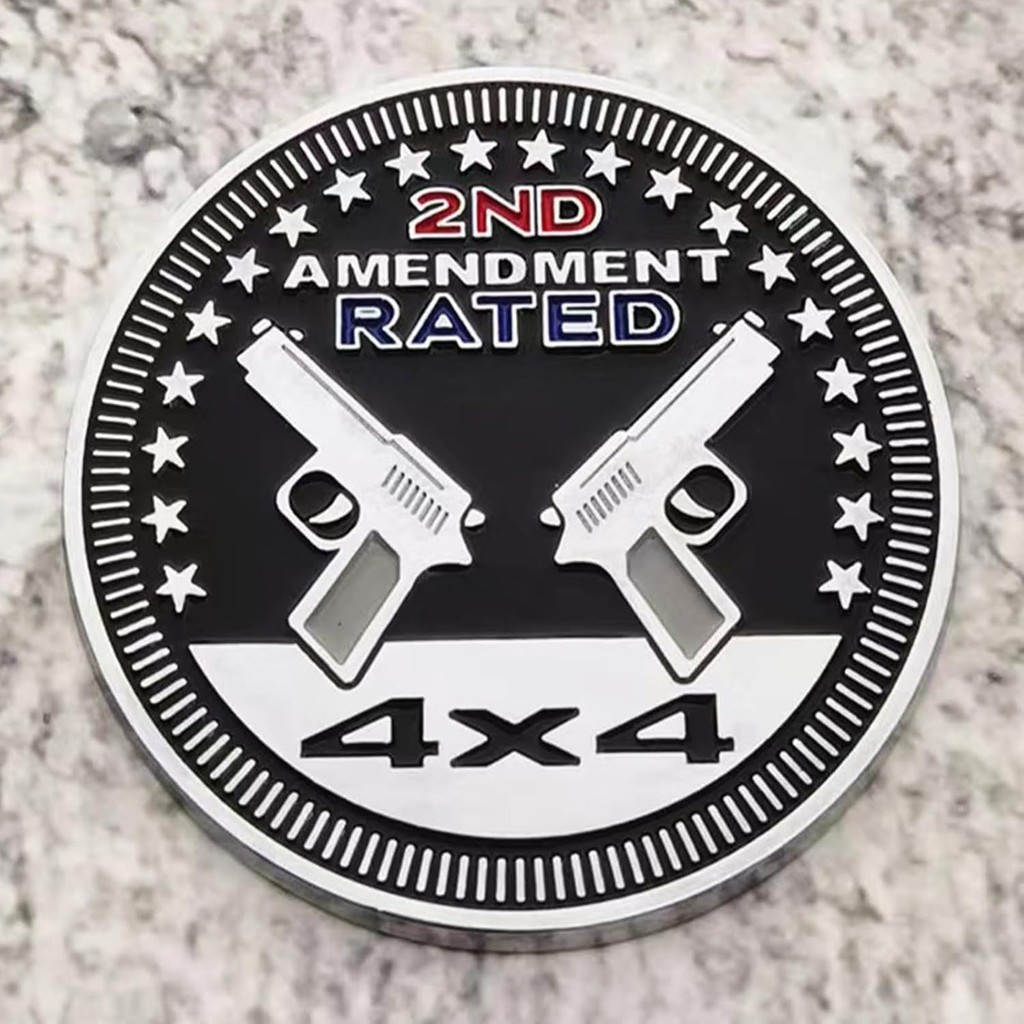 Badge Rated 4 x 4 โลหะสัญลักษณ์รถยนต์, 3D รอบป้ายรถ Decals สติกเกอร์ใช้งานร่วมกับ Jeep Wrangler ยานพ