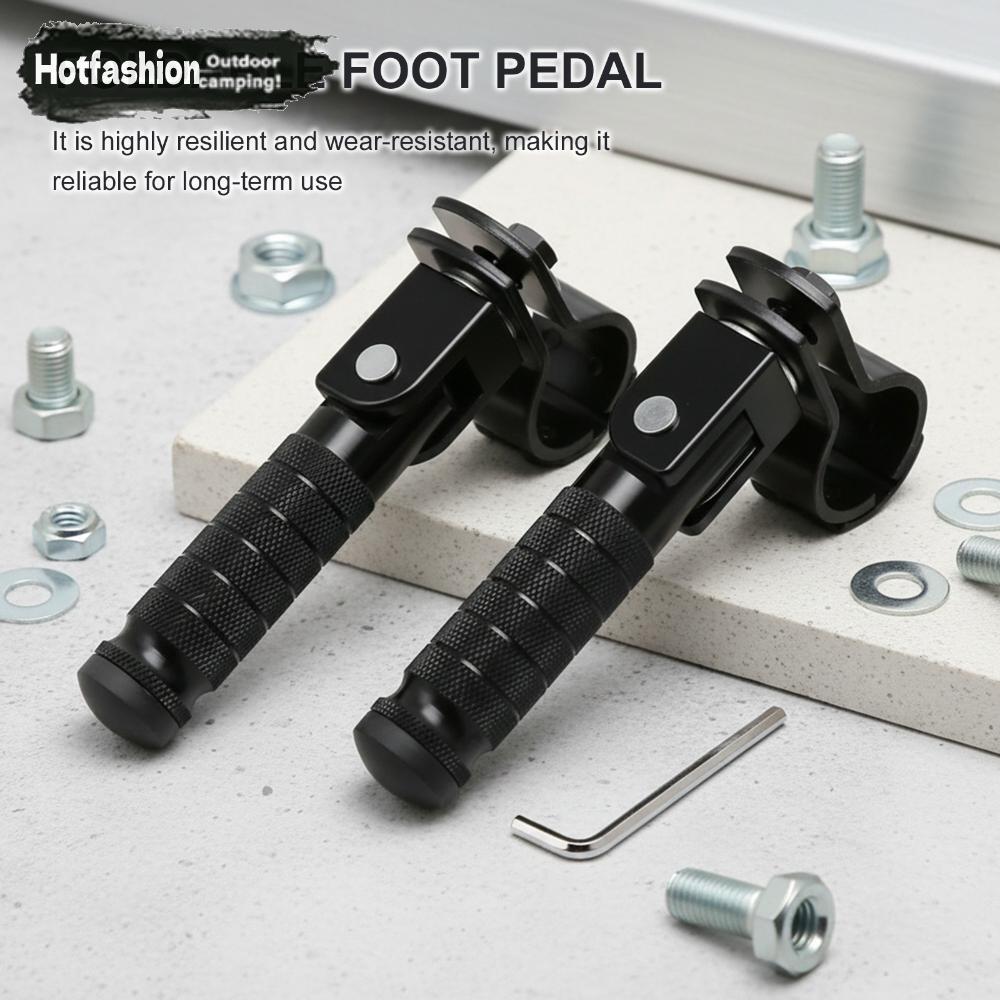 1 คู่รถจักรยานยนต์พับพักเท้า Anti-Slip 90 องศาพับหมุดเท้าโลหะผสมด้านหลังเหยียบ Clamps สําหรับรถจักรยานยนต์จักรยาน Mopeds