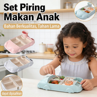 Kids Dinner Plate PP Set 3D Car Shape Feeding Set