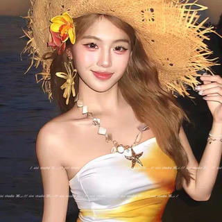 สร้อยคอคล้องคอปลาดาวเปลือกหอยสไตล์โบฮีเมียนดีไซน์เฉพาะตัวเก๋ไก๋ชายหาดเที่ยวทะเลผู้หญิง2026