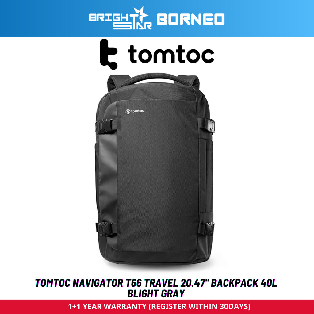 TOMTOC Navigator T66 Travel 20.47" Backpack 40L - Blight Grey