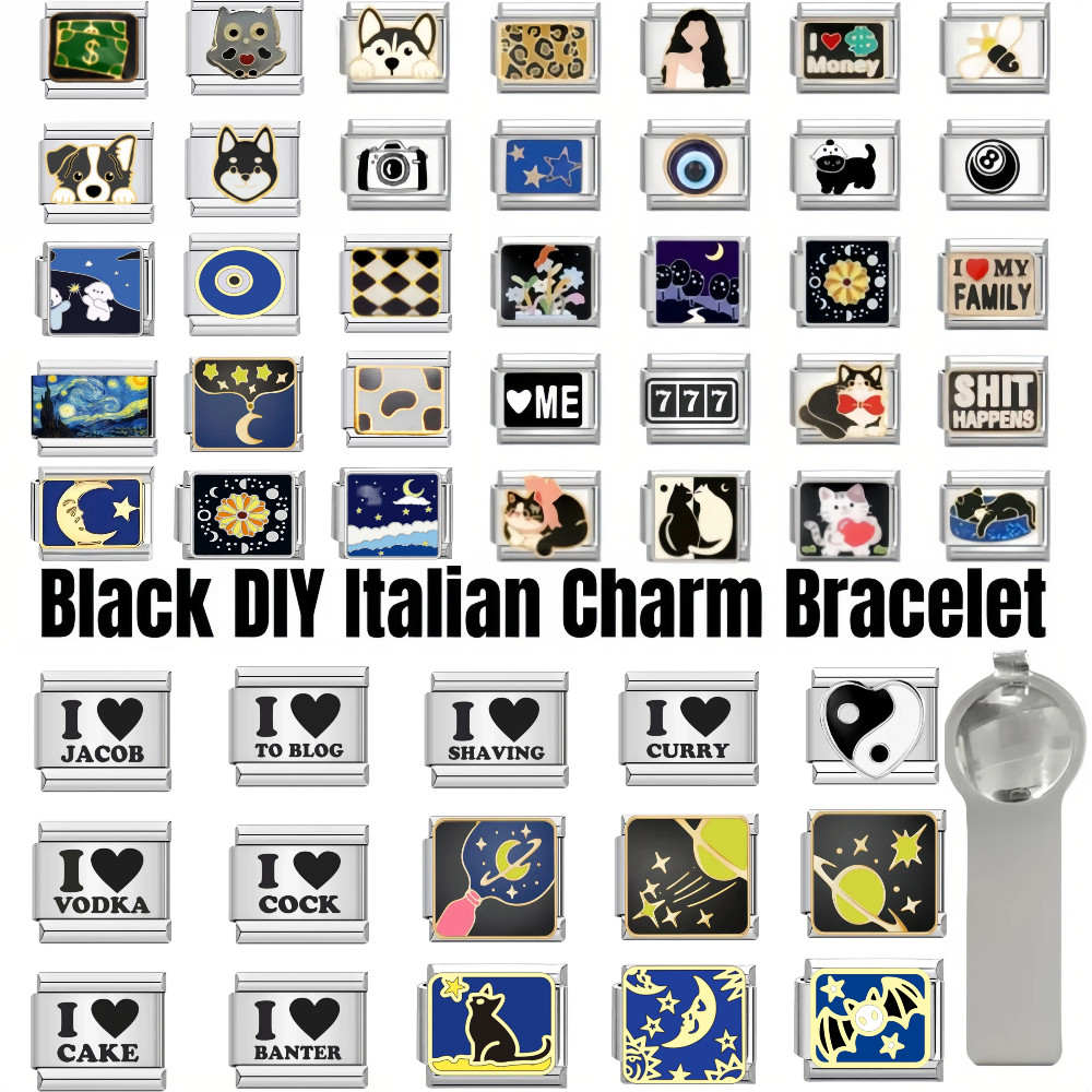 DIY ยอดนิยมอิตาเลี่ยน charm สร้อยข้อมือ links fit 9 มม.บิลเลียดของขวัญสนุกเพื่อนรูปแบบเรียบง่าย ins สไตล์