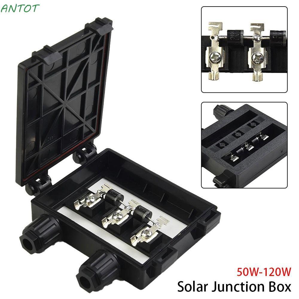ANTOT 1 ชิ้น PV โมดูลกล่อง,เครื่องมือทดสอบไฟฟ้าสีดํากล่อง,ทนทาน 50W-120W 6A สําหรับ 6.5A แผง IP65 กั