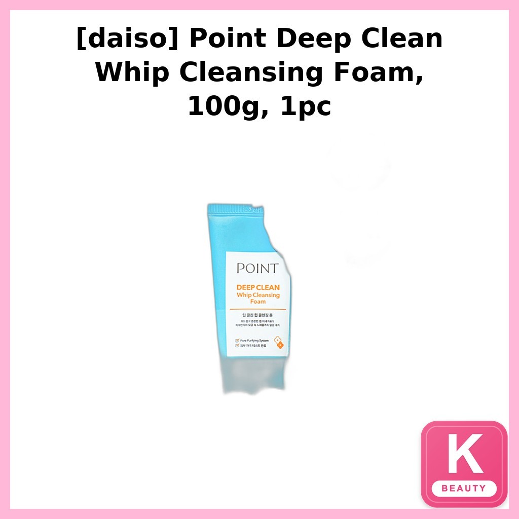 [daiso] โฟมล้างหน้า Point Deep Clean Whip 100g 1 ชิ้น / โฟมล้างหน้าเกาหลี / สูตร Deep Clean โดย 55K