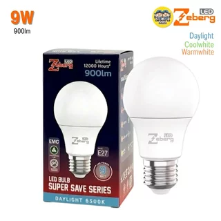 Zeberg หลอดไฟ LED BULB รุ่น SUPER SAVE SERIES 3w 5w 7w 9w 11w 13w 15w 18w 20w 25w แสงขาว แสงคูล แสงวอร์ม หลอดบับ