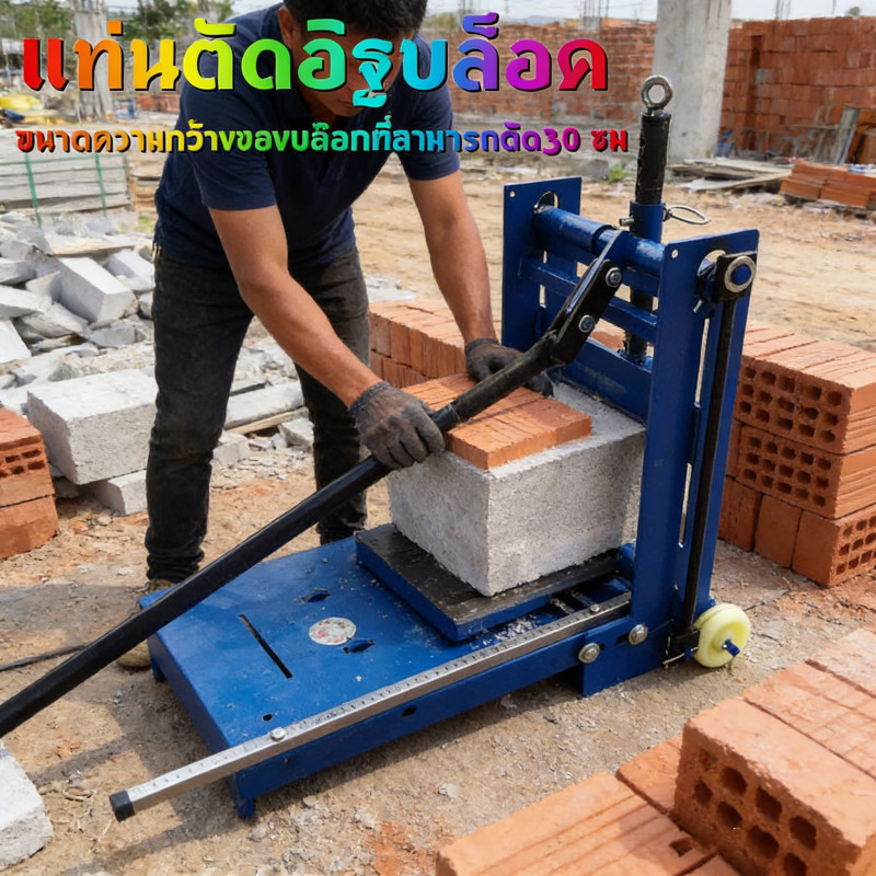 แท่นตัดอิฐบล็อคและมวลเบา ไร้ฝุ่น Concrete Block Cutting Machine แข็งแรง ตัดแม่นยำ ใช้งานง่าย