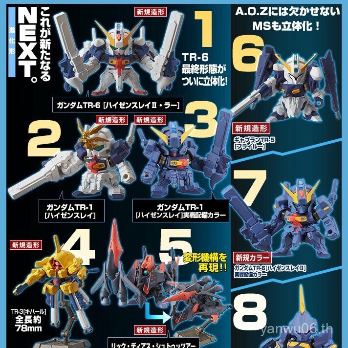 สินค้าใหม่ SD Gundam Dare Model Limited Evolution NEXT 02 Z Action Figure TR Capsule Toy SD AOZ HUCX