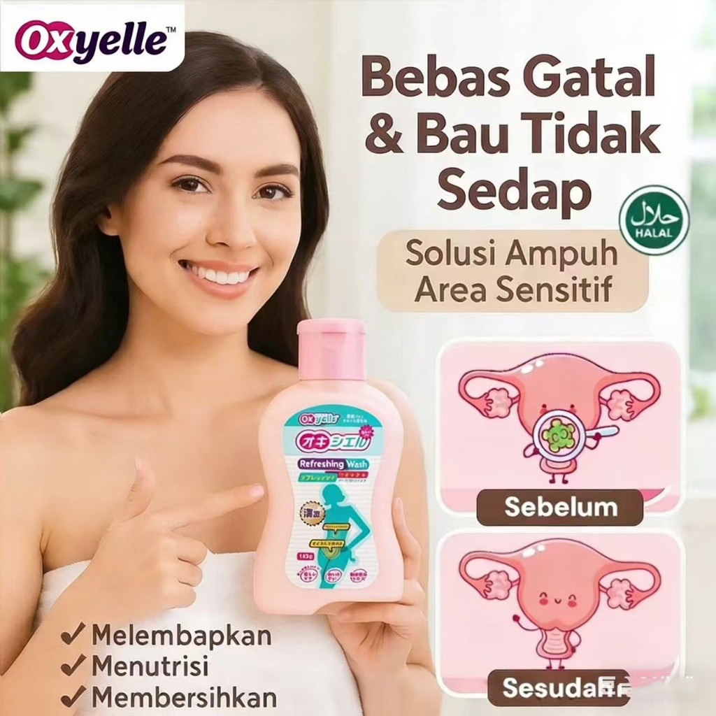 Oxyelle Gentle Care Solution/ไม่ระคายเคือง/โซลูชั่นการดูแลที่ใกล้ชิด การดูแลผิวอ่อนโยน ทําความสะอาดสดชื่น ล้างร่างกายสําหรับผู้หญิง