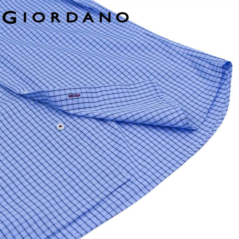 GIORDANO قميص رجالي بوبلين Slim — صورة 7