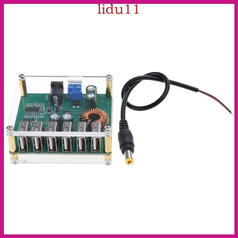 LID 6USB DCBuck Converter โมดูลจ่ายไฟ 6 พอร์ตเอาต์พุต USB สําหรับแหล่งจ่ายไฟเสถียรและโมดูลชาร์จหลายอ