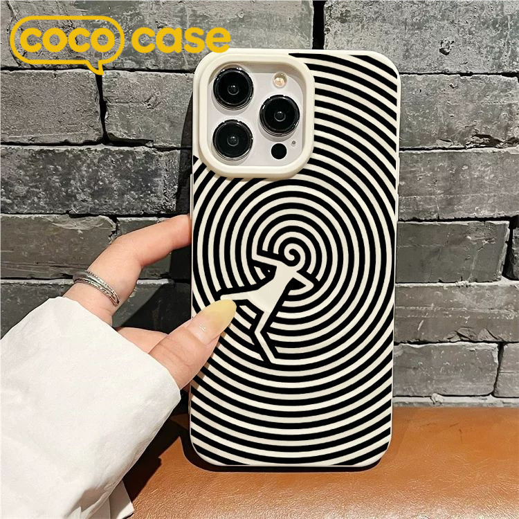 เคสไอโฟน เคส iPhone 16/16 Pro/16 Pro Max 15 14 13 12 11 แม่เหล็ก ลายเส้นสปิรัล ลายคลื่น คุณภาพสูง