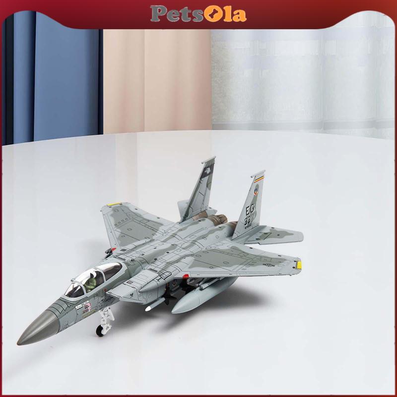 [PETSOLA] 1/100 US F-15 Plane Model Fighter Model สําหรับห้องนั่งเล่นห้องนอนเดสก์ท็อป