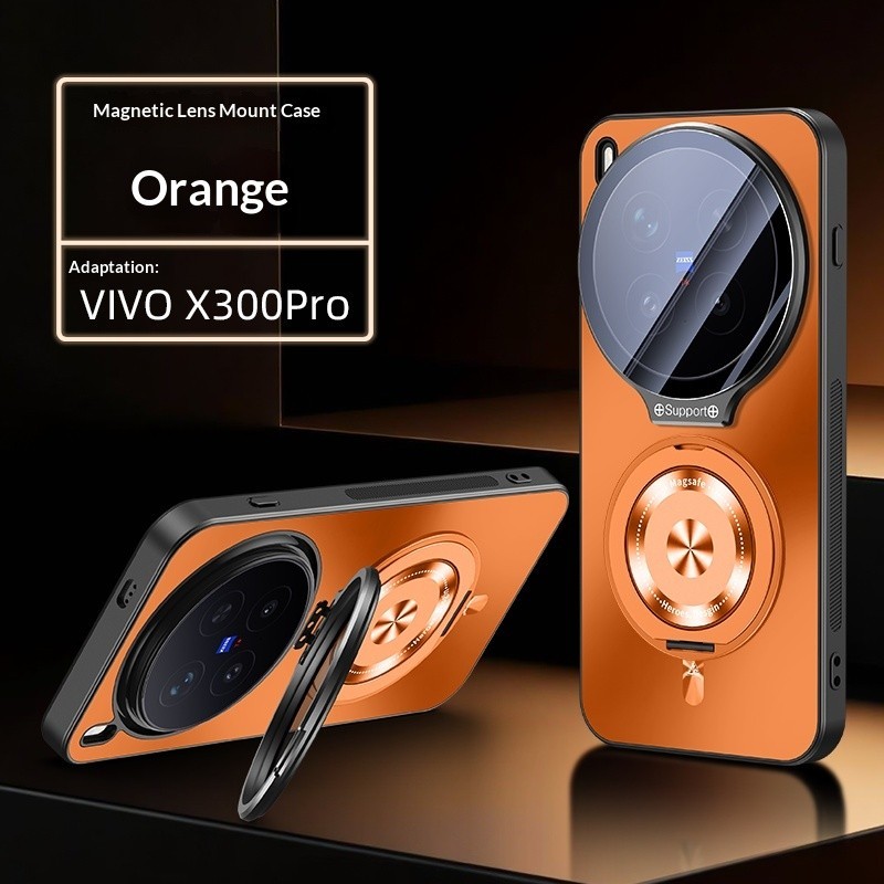 สําหรับ VIVO X300 Pro Case 360°วงเล็บหมุน Matte เลนส์แม่เหล็กขาตั้งป้องกัน Hard กันกระแทกฝาหลังสําหรับ VIVO X200 Ultra X200 Pro X200S
