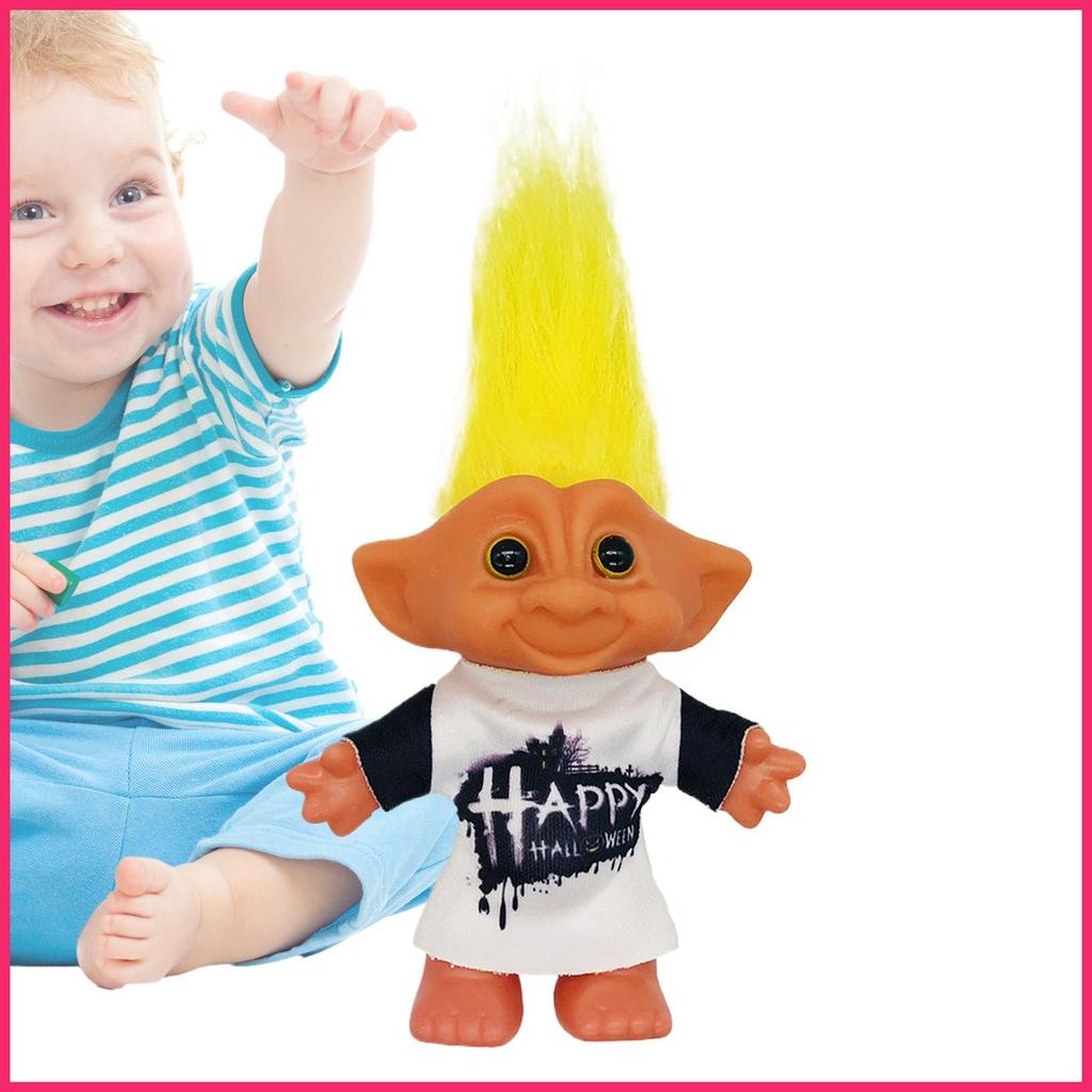 Tiny Troll ของเล่น Vintage Christmas Troll ตุ๊กตา Retro ตลกชั้นวาง Figurines ตกแต่งโต๊ะเครื่องประดับ